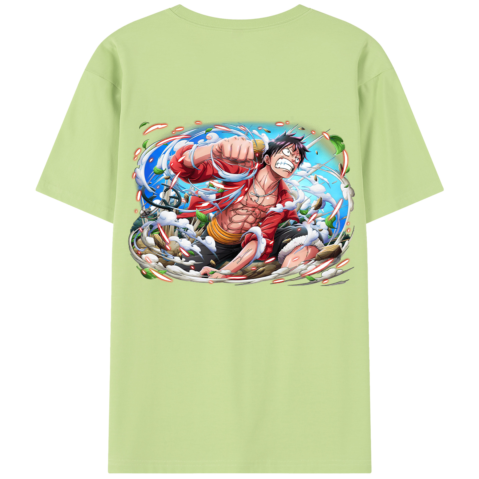 ワンピース モンキー・D・ルフィ ONE PIECE Monkey D. Luffy 綿100％半袖Tシャツ（背面プリント）